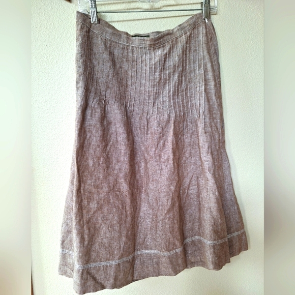 Eddie Bauer Womens 100% Linen Midi Skirt. Lagenlook. Size 10 - Picture 1 of 6
